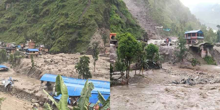 सिन्धुपाल्चोकमा आएको बाढीमा २ को मृत्यु, १८ जना बेपत्ता