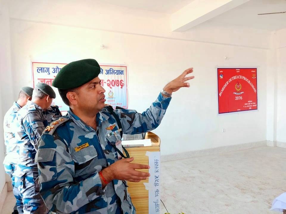 नरैनापुरमा सशस्त्र प्रहरीको सीमा सुरक्षा तथा लागू औषध सम्वन्धि सचेतना